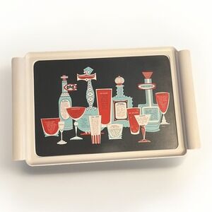 Vintage Waverly Products Cocktail Recipe Serving Tray Mid Century MCM J Ward 16